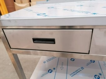 Nerezový stůl se dvěma šuplíky - 2