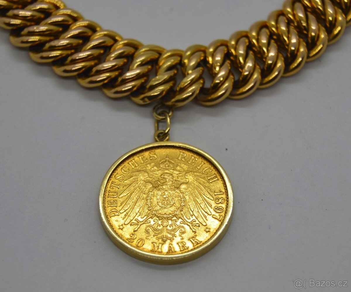Zlatý náramek s mincí - 2