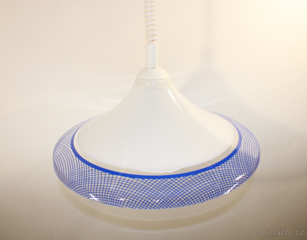 LUSTR SUKÝNKA BÍLÁ S MODRÝM VZOREM - 2