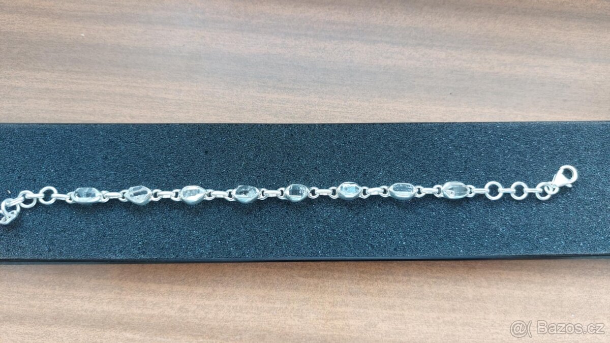 Herkimer diamant náramek stříbro Ag 925 - 2