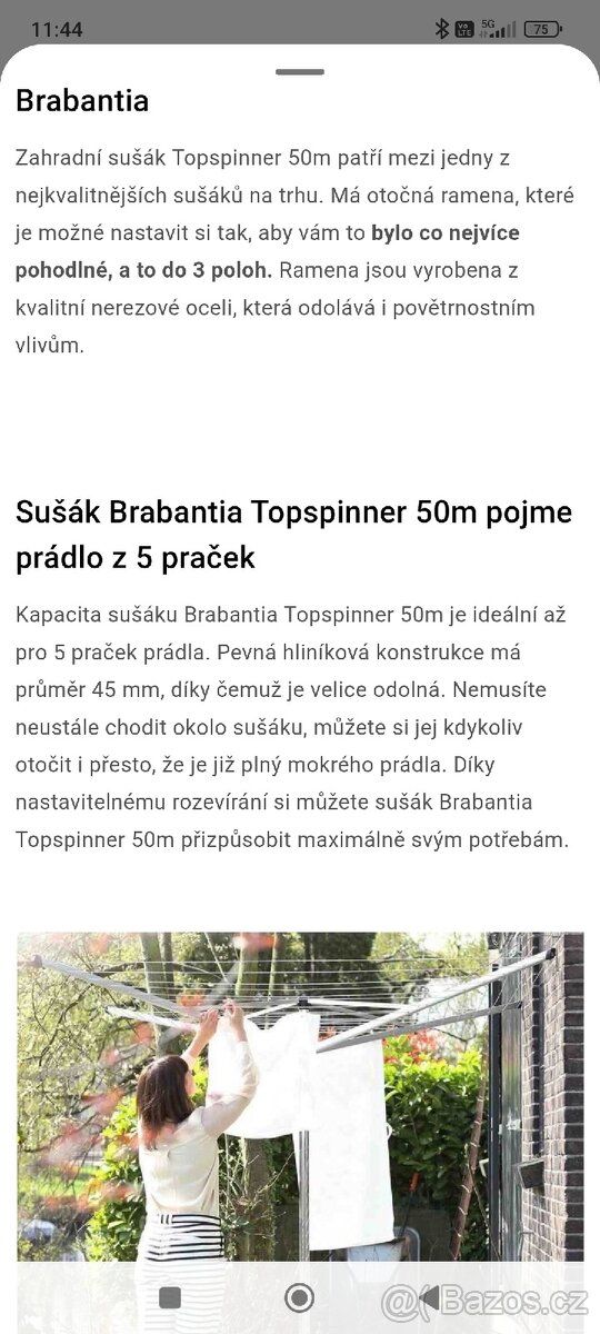 Nový Brabantia sušák Topspinner 50m - 2