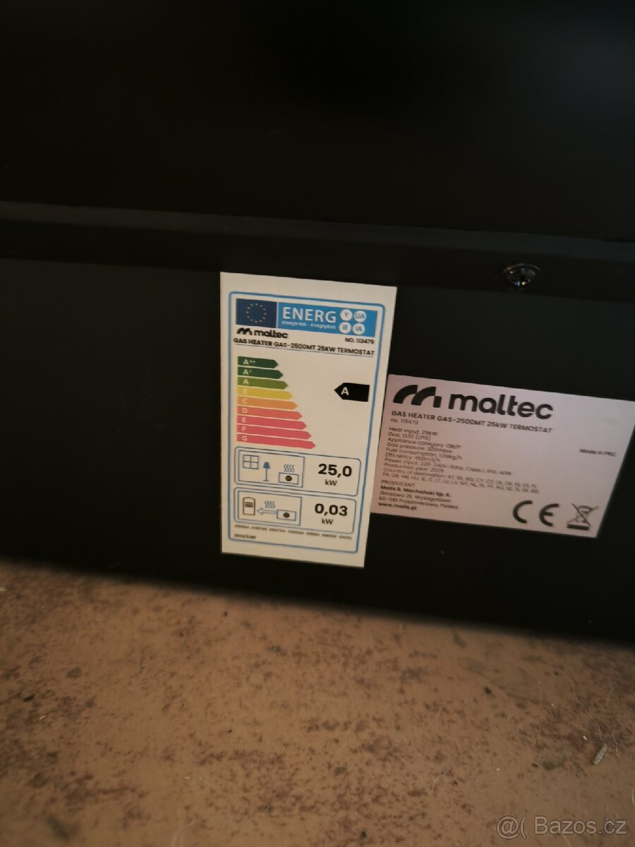 Plynové topidlo Maltec 25kw-zaruka, automat - 2