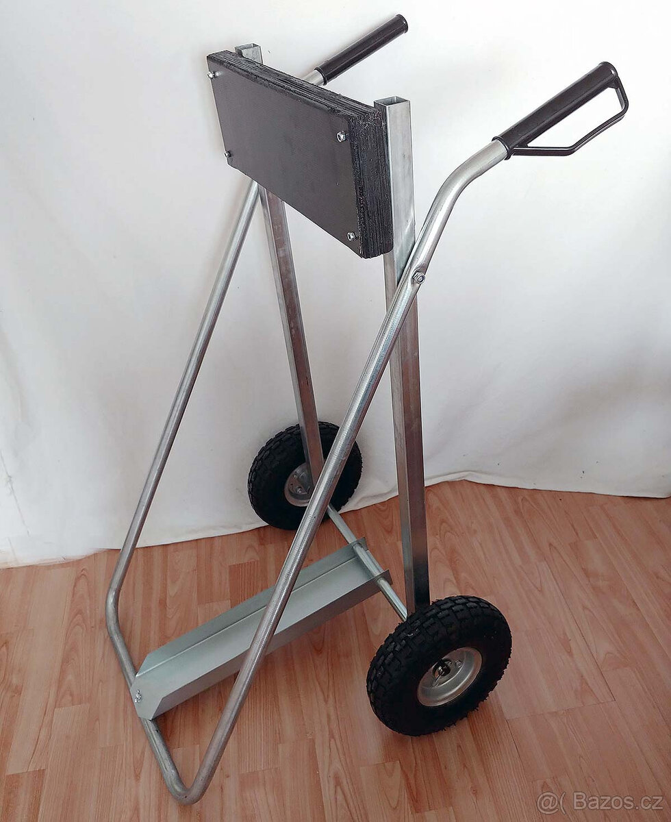 Vozík na lodní motor - velká nafukovaná kola - stojan, rudl - 2
