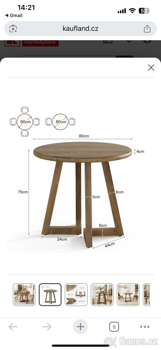 Jídelní kulatý stůl 80cm - 2