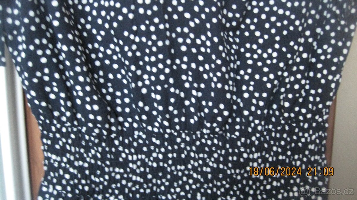 Šaty TIMEOUT, tmavě modré, bílý puntík... - 2