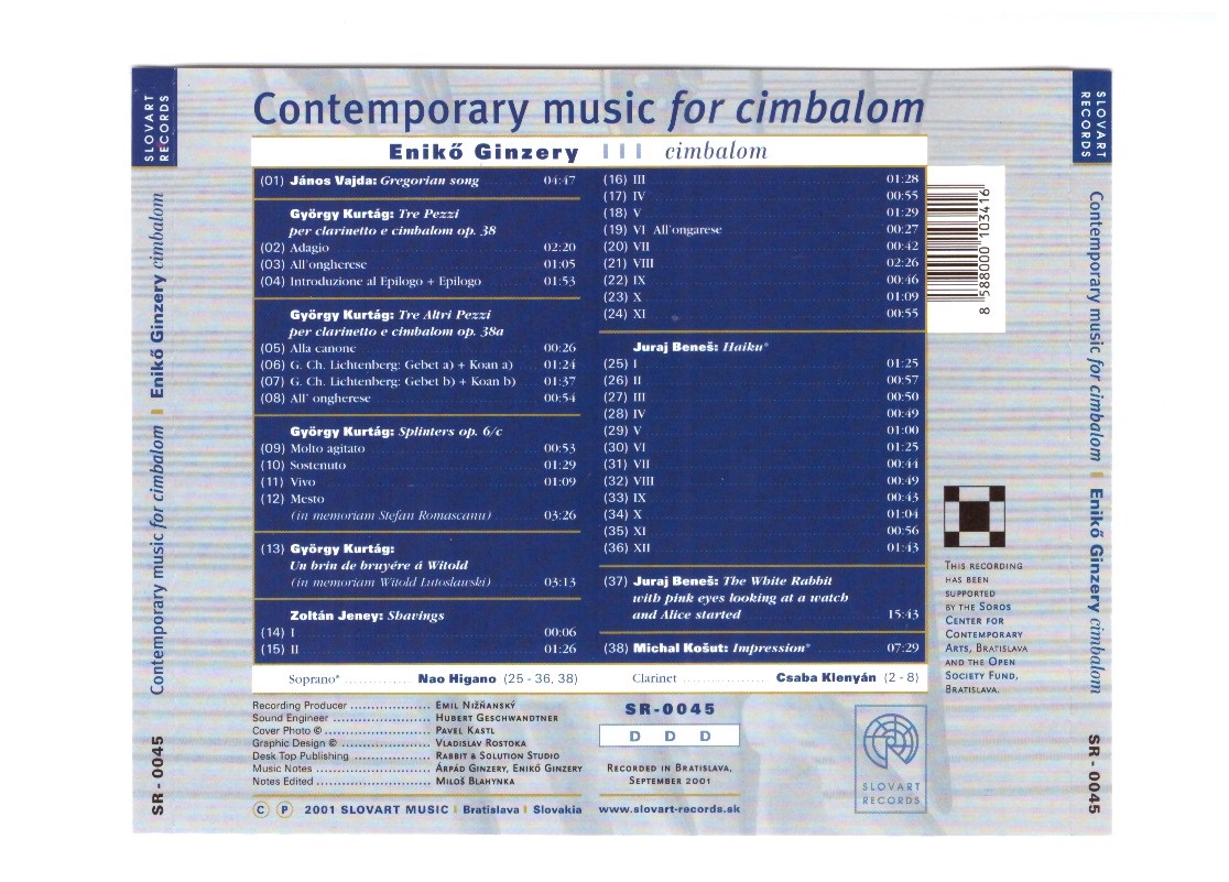 CD Contemporary music for cimbalom - 2