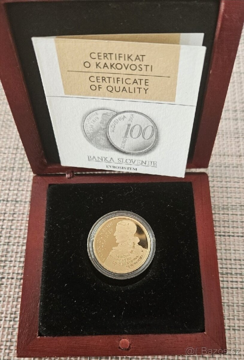 Zlaté mince 100€ Slovenije 2008 PROOF - 2