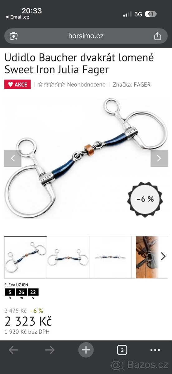 Udidlo Baucher dvakrát lomené Sweet Iron Julia Fager - 2