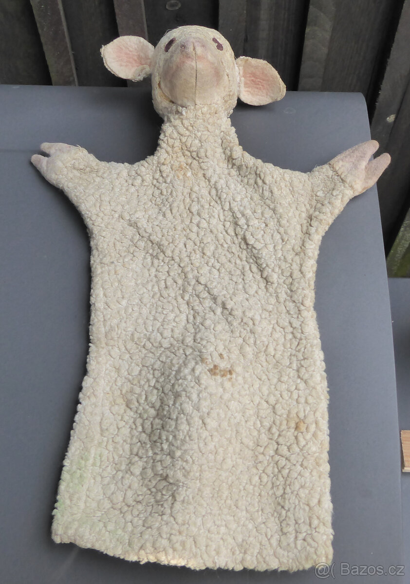 Starožitní maňásci kůzle, vlk, slepice - 2