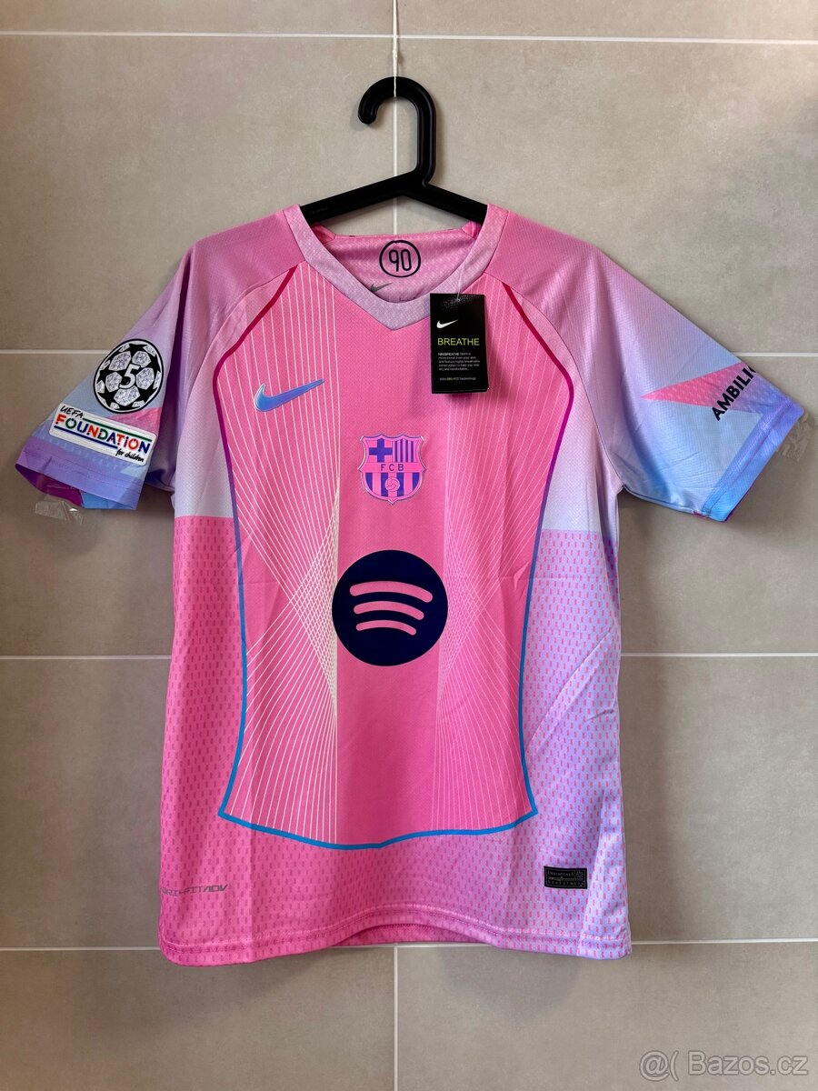 Fotbalový dres FC Barcelona růžový 90 Yamal #10 - 2