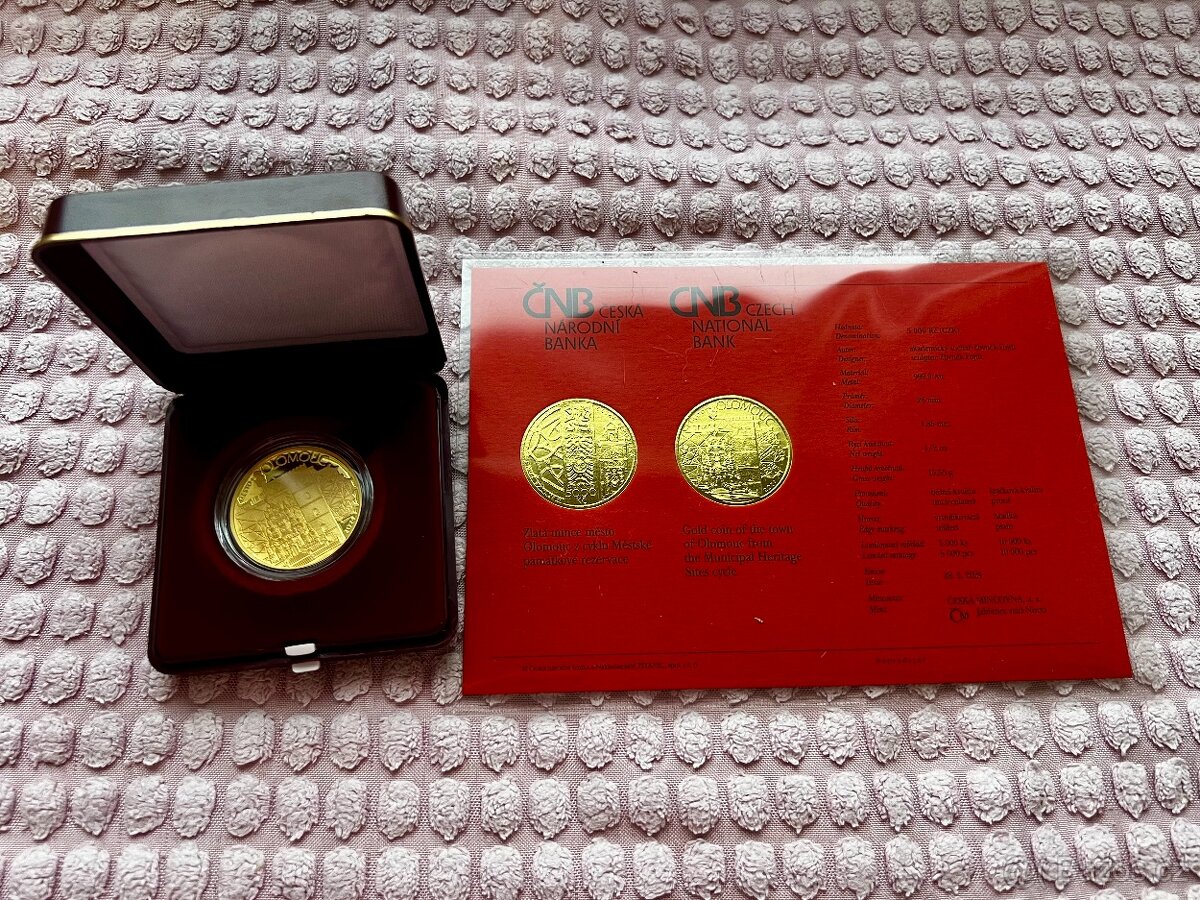 Zlatá mince 5000 Kč Olomouc proof - 2