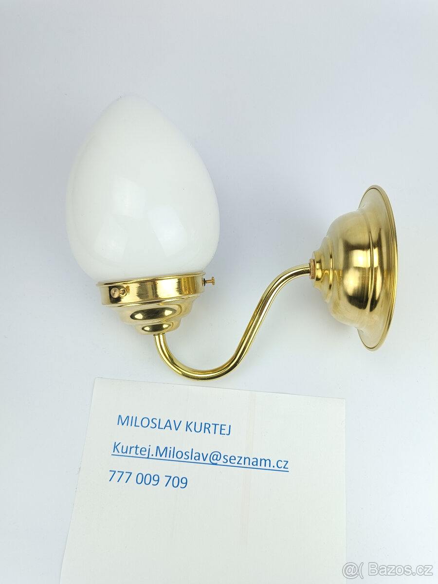 NÁSTĚNNÉ SVÍTIDLO MOSAZNÉ STÍNIDLO KAPKA - 2
