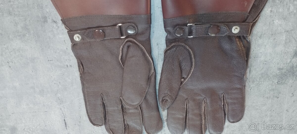 Moto kožené rukavice-retro,veterán - 2