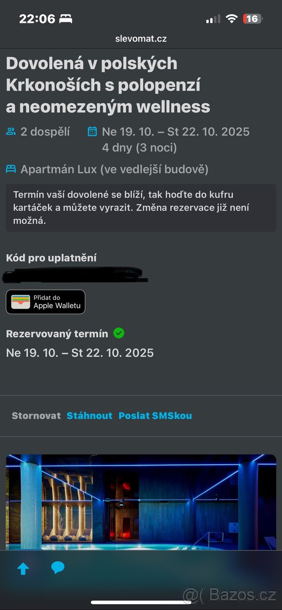 Poukaz Wellnes s polopenzí pro 2 osoby v Polsku. - 2