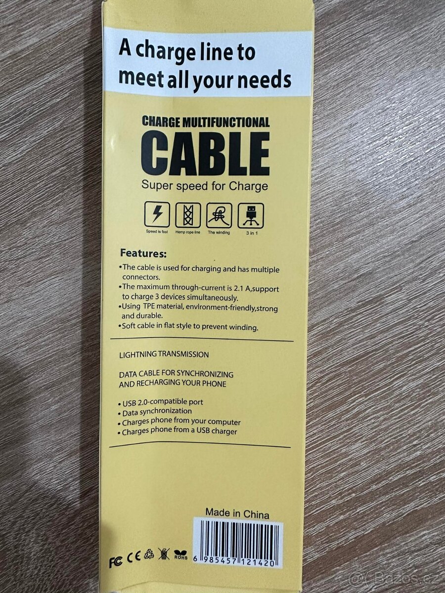 Kabel nabíjecí 3v1 USB/microUSB+Lightning+USB-C - 2