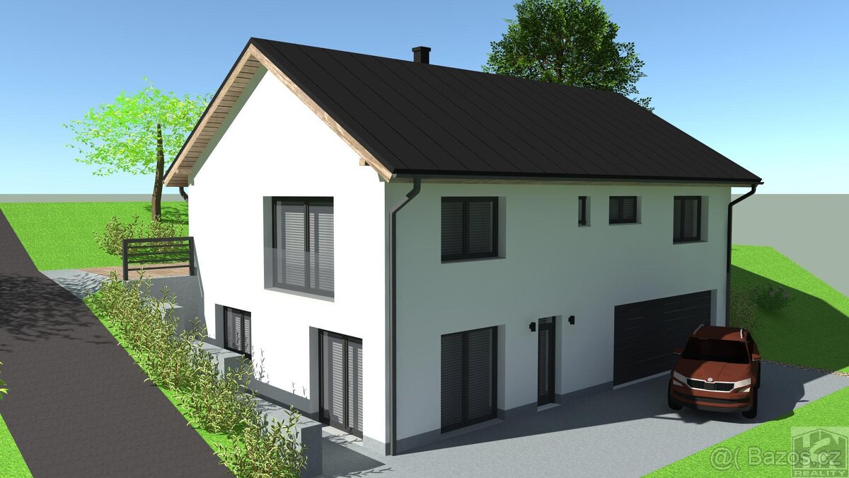Stavební pozemek Smržovka 826 m s projektem na RD – pohled 2