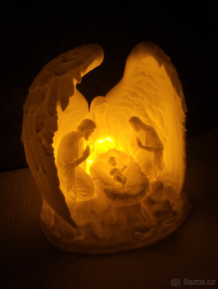 Andělský betlém + LED svíčka - 2