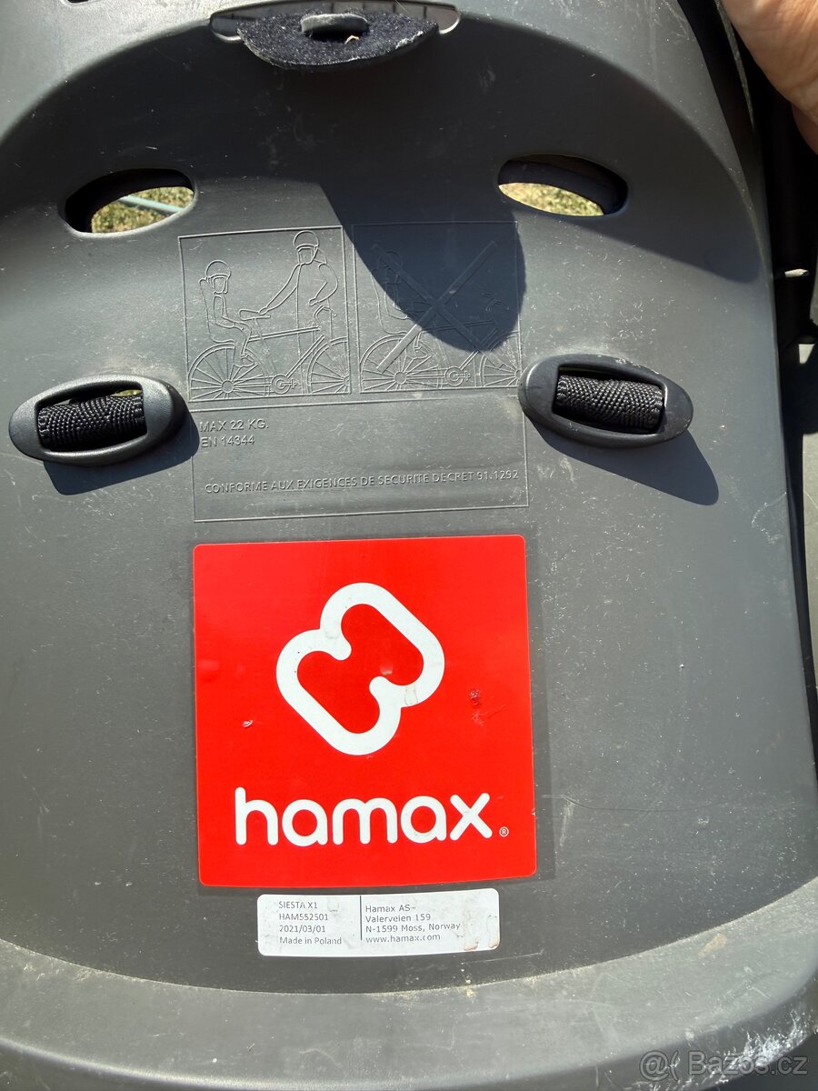 Prodám dětskou cyklosedačku Hamax Siesta - 2