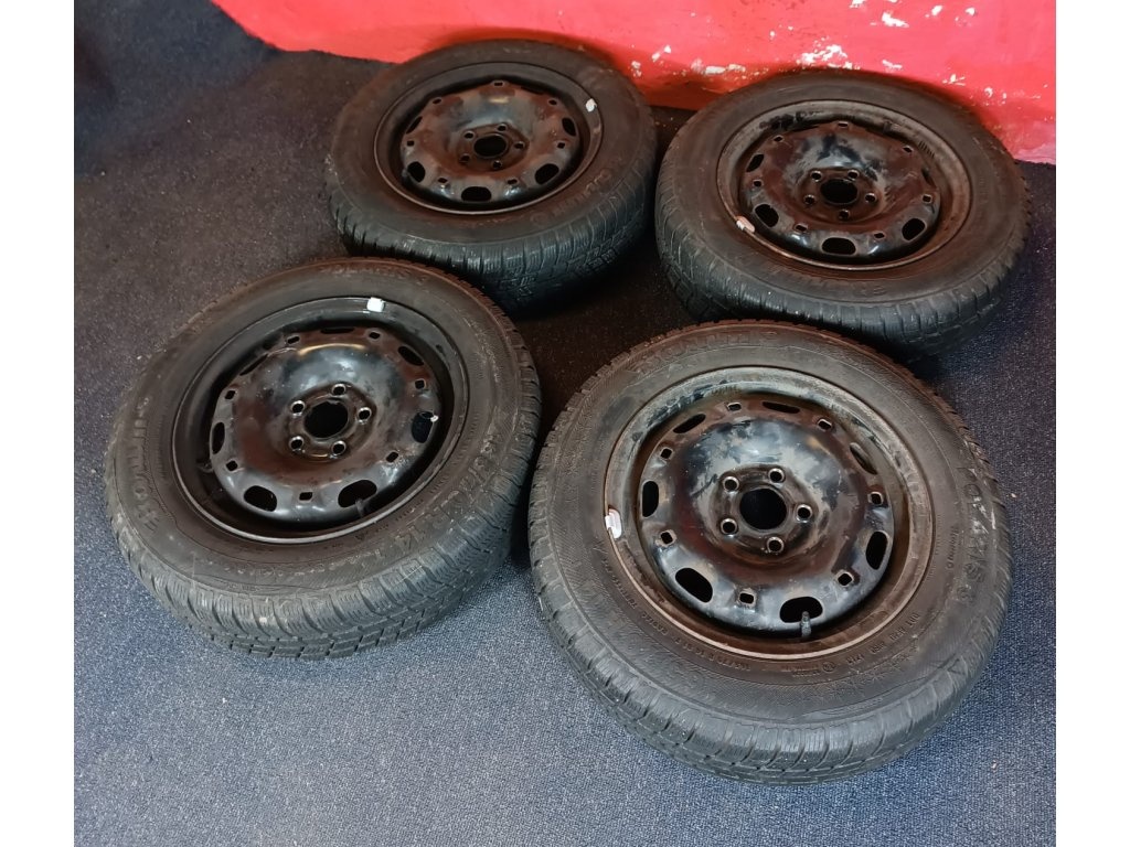 Plechové disky 5x100 R14 5Jx14H2 ET 35 se zimními pneu 165/7 - 2