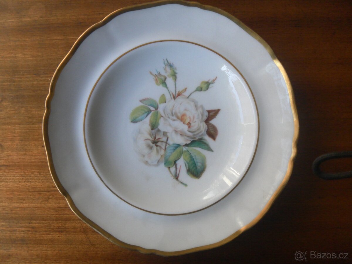 Starožitný, porcelán. talíř ručně mal., zn. Prag. - pr. 25cm - 2