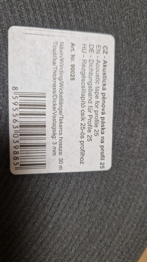 Samolepicí PE pás pod sádrokartonářské profily 25 mm × 3 mm, - 2
