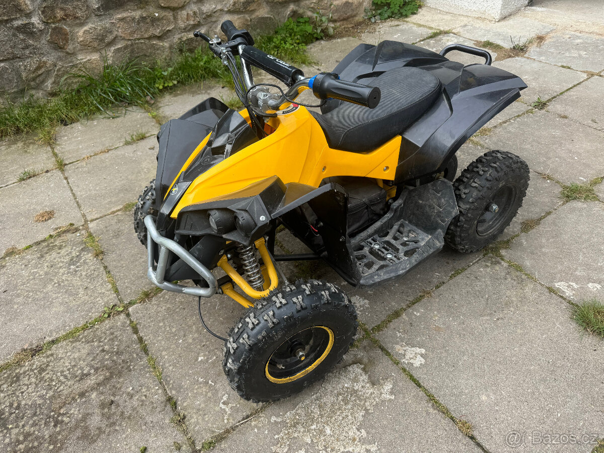 Dětská ELEKTRO čtyřkolka RENEGADE 1000W žlutá + vozík.