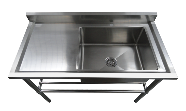 Nerezový dřez 120 cm s odkládacím prostorem - 2