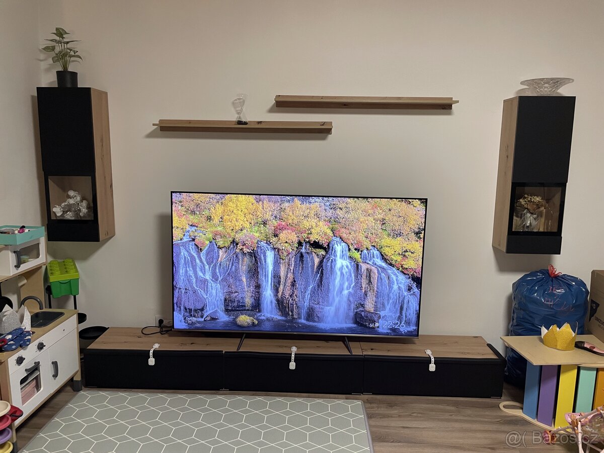 Obývací stěna Baros - dub + černý mat - 2