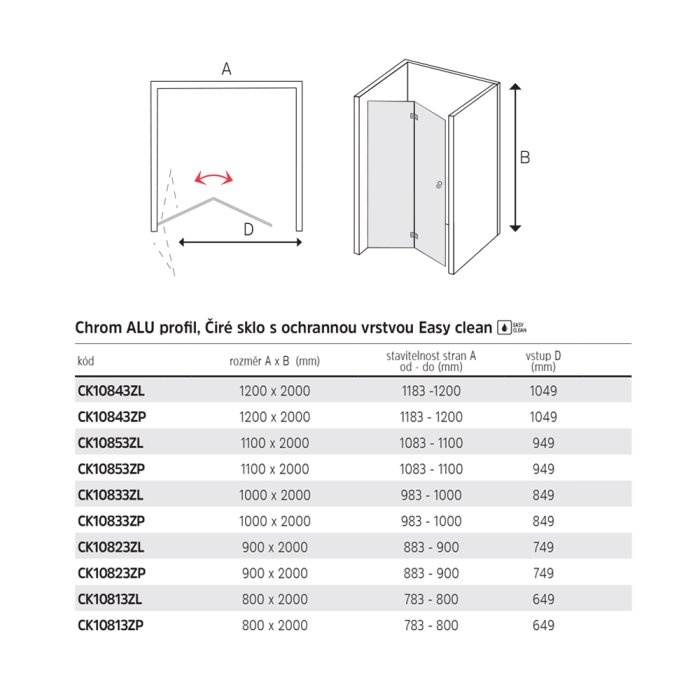 Sprchové dveře Mereo zalamovací - 2