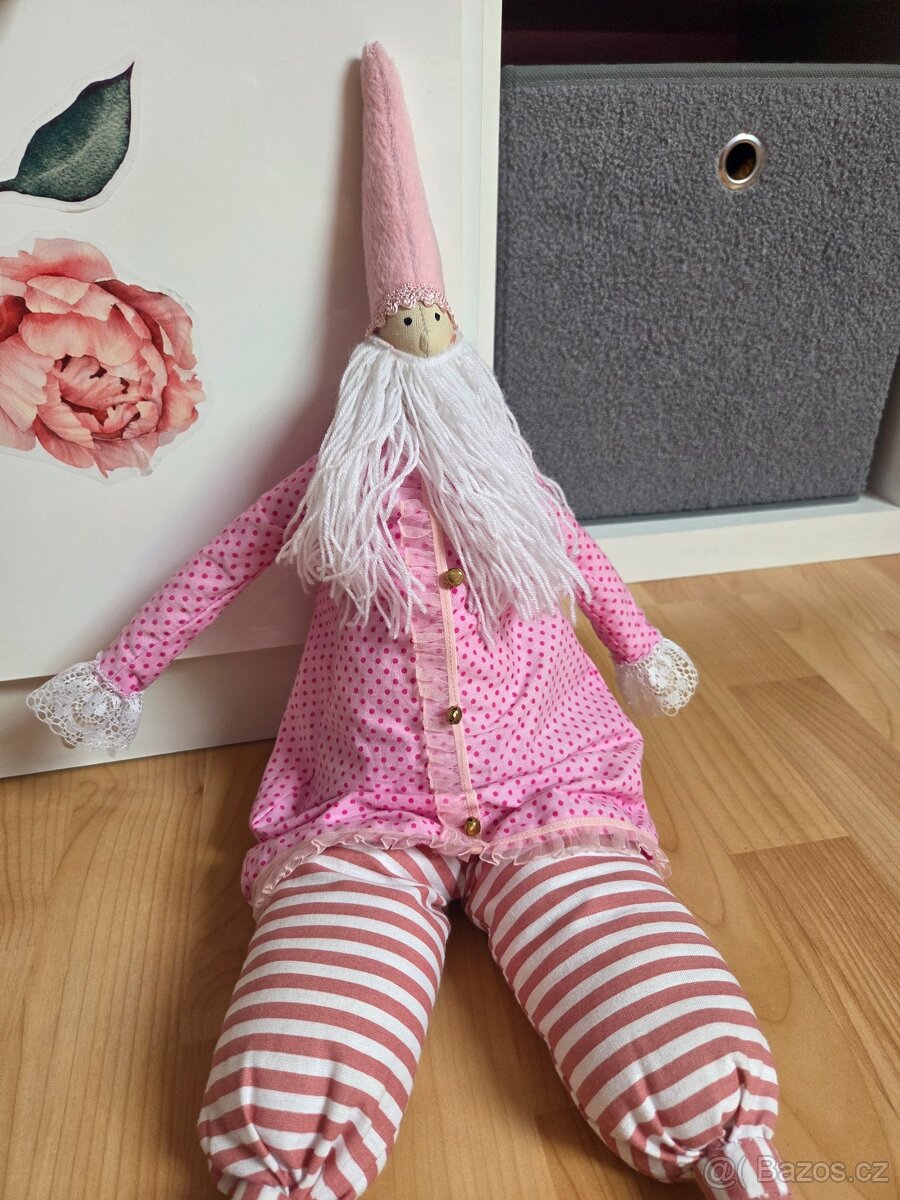 Růžový skřítek - ručně šitý - 2