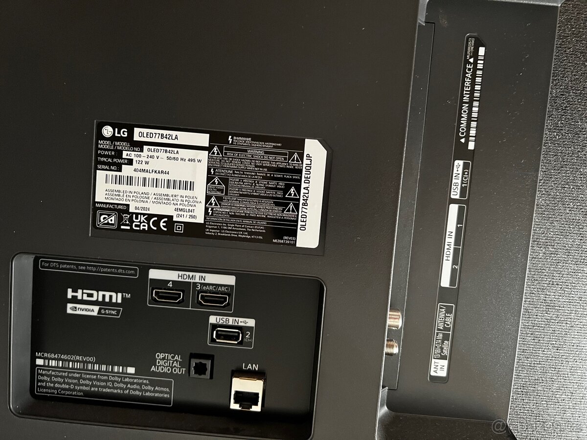 LG OLED77B42LA rok stará 195cm 77” používaná týden - 2