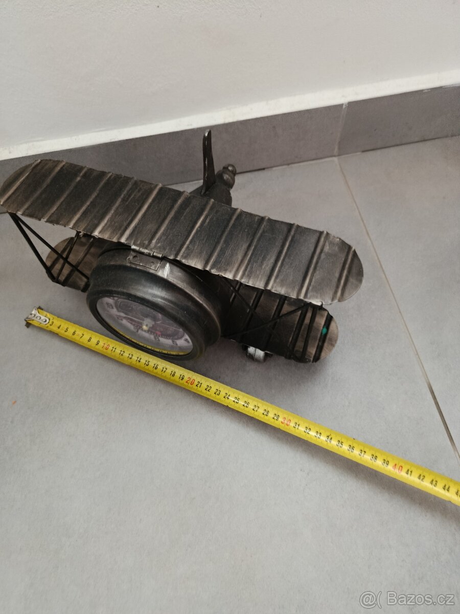 Hodiny kovové letadlo - 2