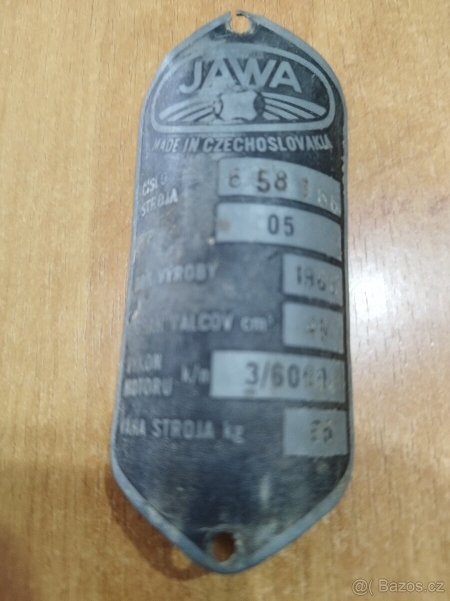 Jawa 50 pionýr 05,20,21,23 - štítky - 2