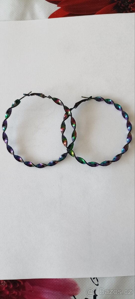 Duhové kruhové náušnice - 2