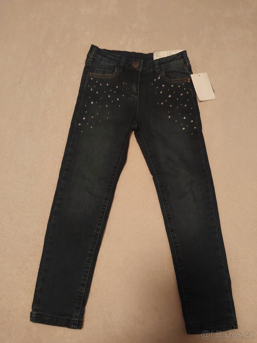 Nové zateplené džíny s kamínky CaA vel. 116 - 2