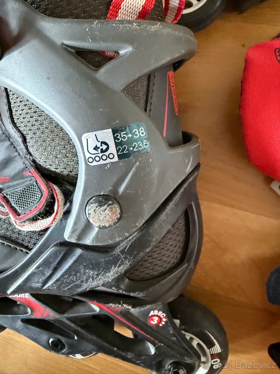 Dětské kolečkové brusle 35-38 nastavitelné včetně chráničů - 2