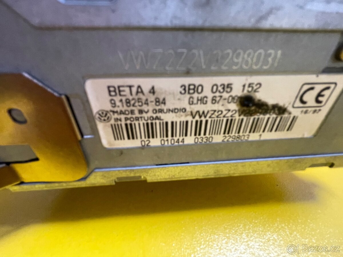 VW Beta 4 autorádio originál + Bluetooth - 2