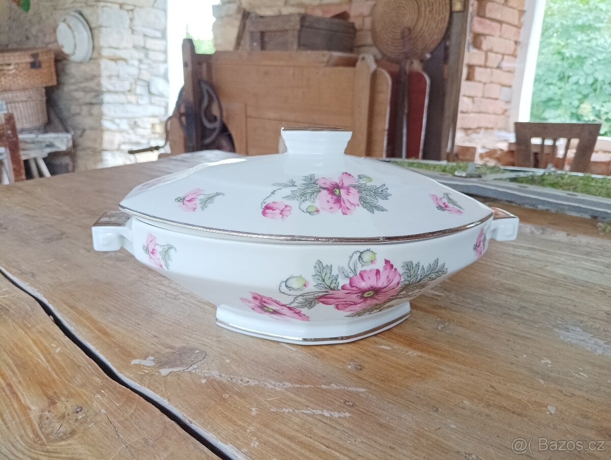 STAROŽITNÁ PORCELÁNOVÁ TERINA ART DECO UML FRANCIE - 2