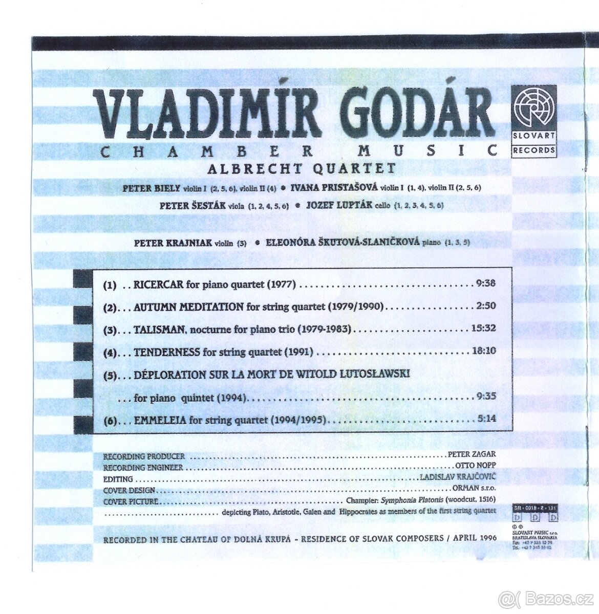 CD Vladimir Godár - Chamber music - 2