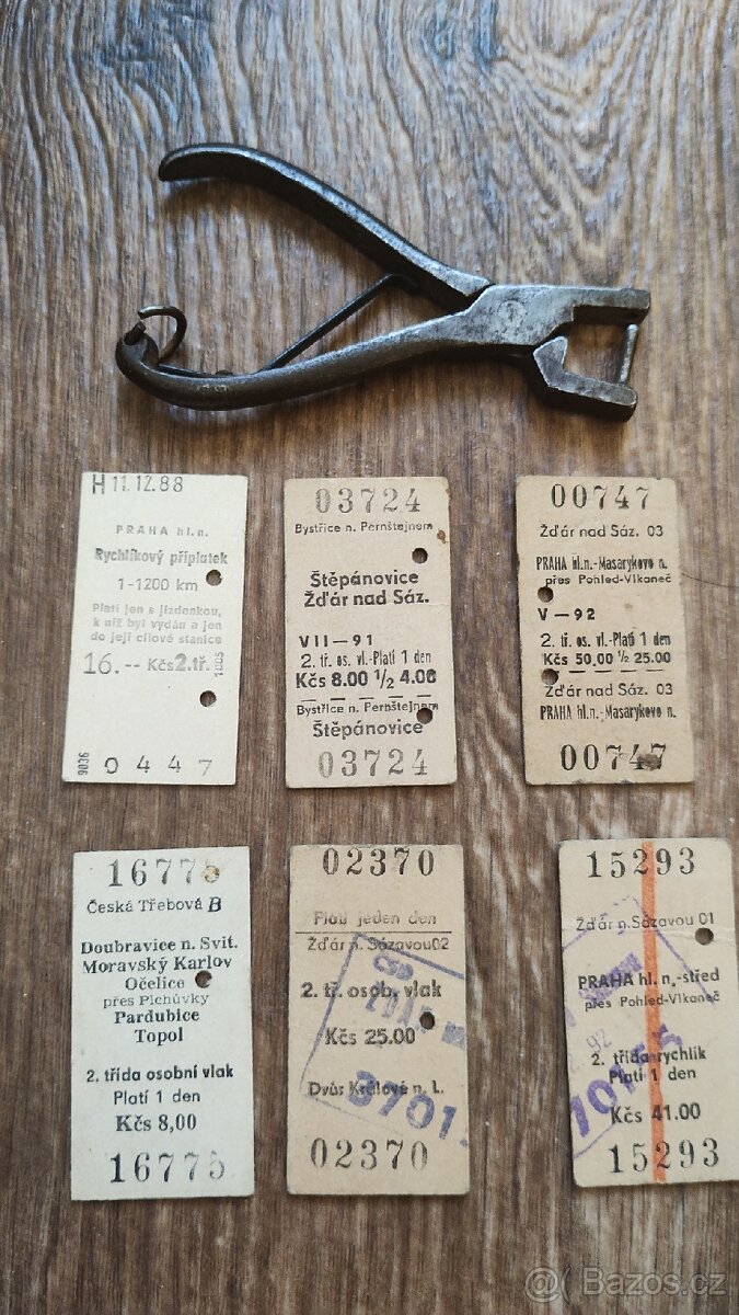Kleště a jízdenky ČSD - 2