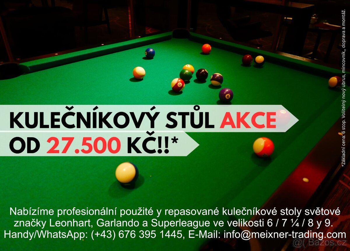 Výprojej kulecniky stuly - Pool Billard - AKCE - 2