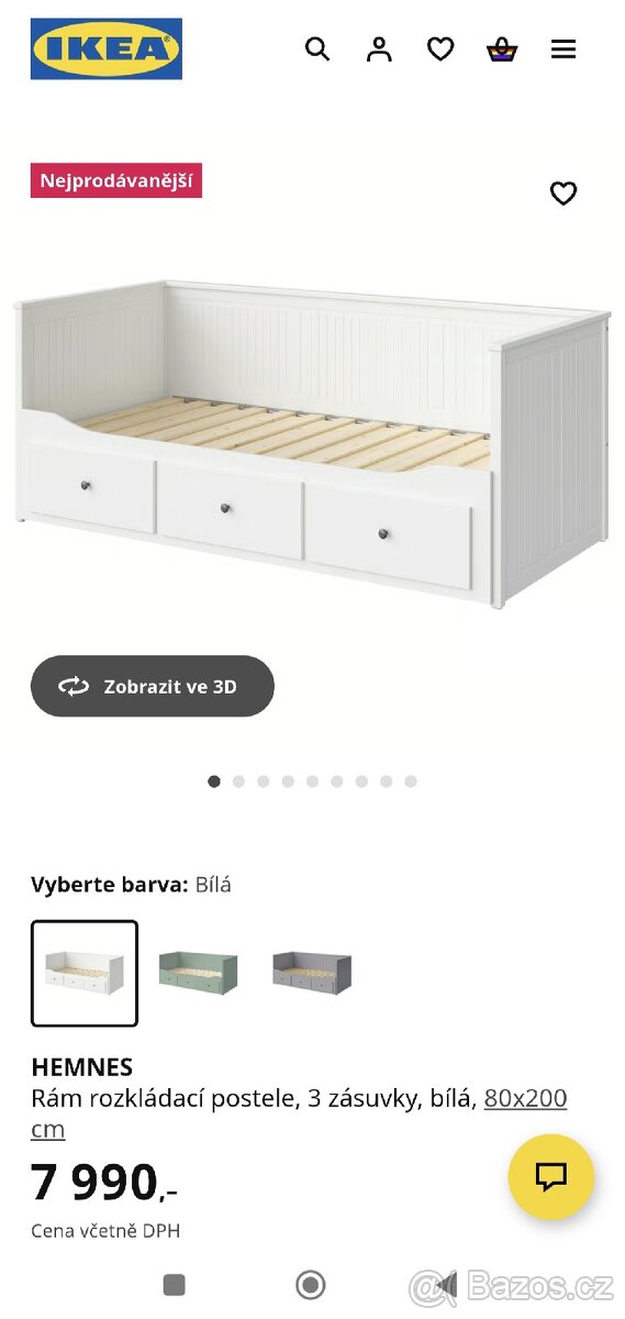 DOVOZ MOŽNÝ rozkládací postel IKEA HEMNES. Možno i matrace - 2