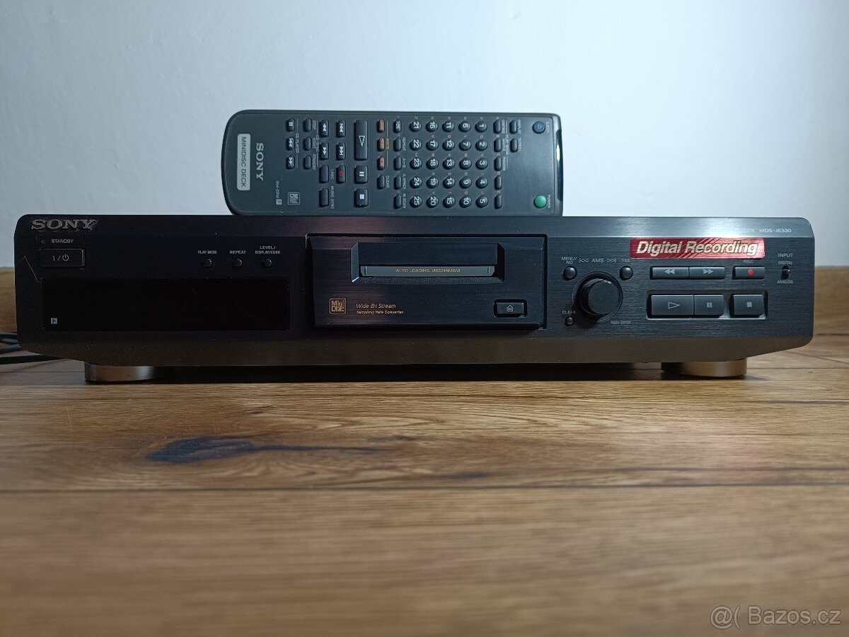 Minidisc Sony MDS-JE330 + 36 minidisků v boxu - 2