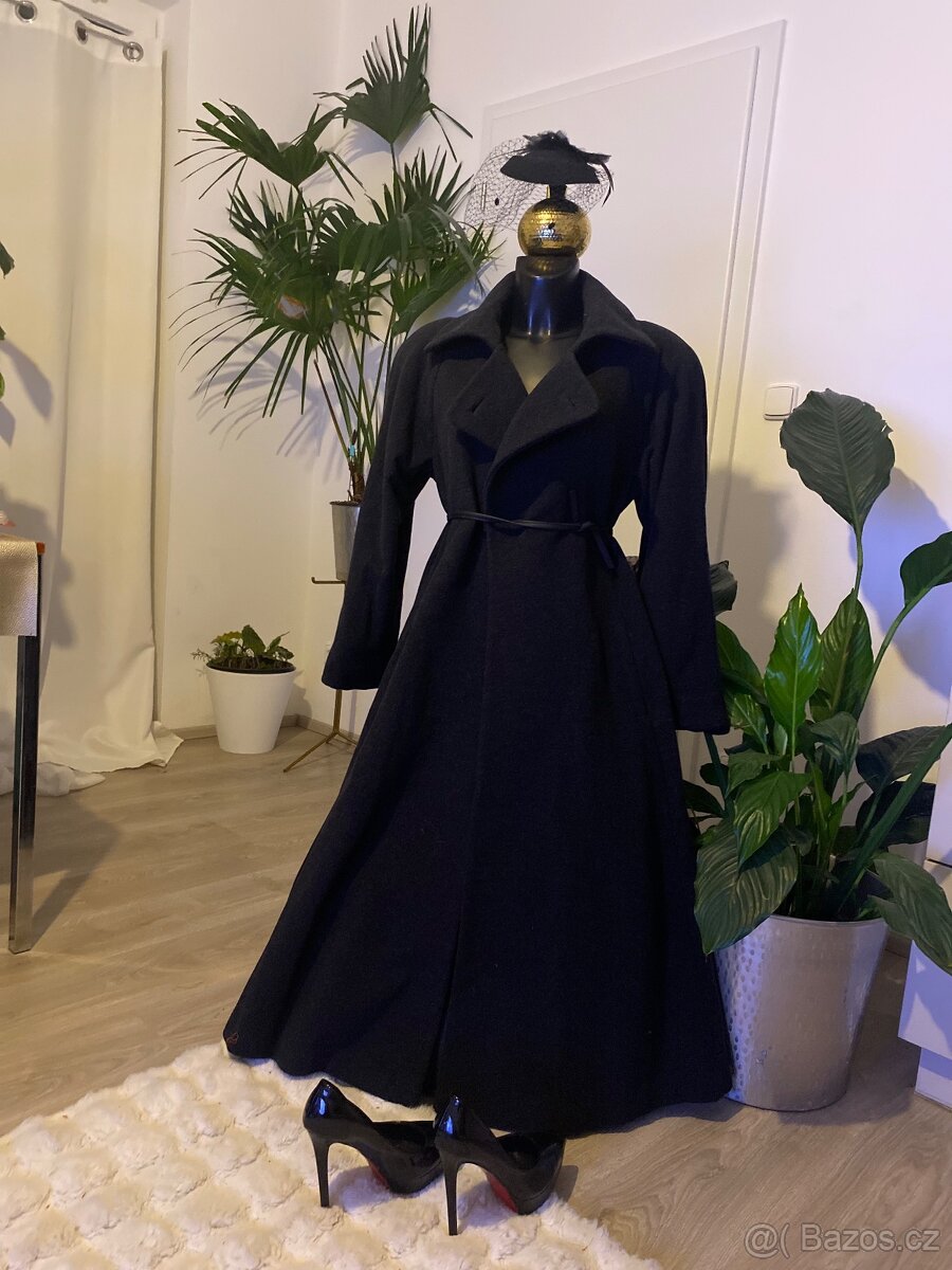 Mango kasmirovy vlneny kabat cerny dlouhy 38 - 2