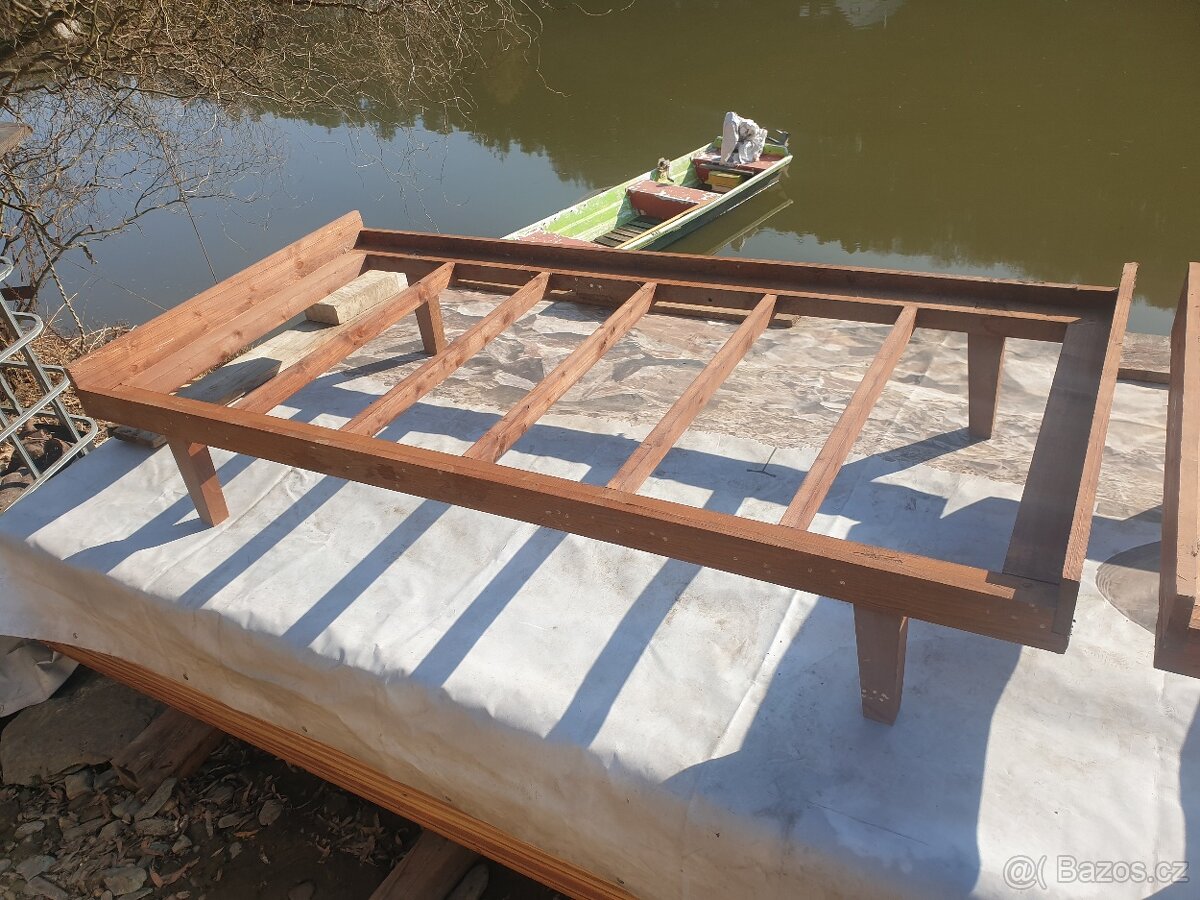 Dřevěný rám postele nový 2 kusy - 2