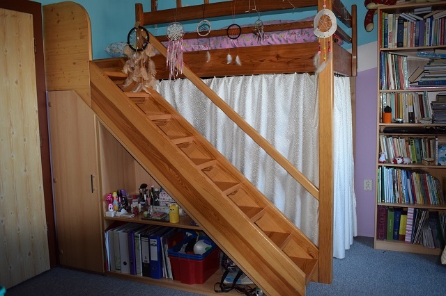 Patrová postel z masivu, palanda, patro - 2