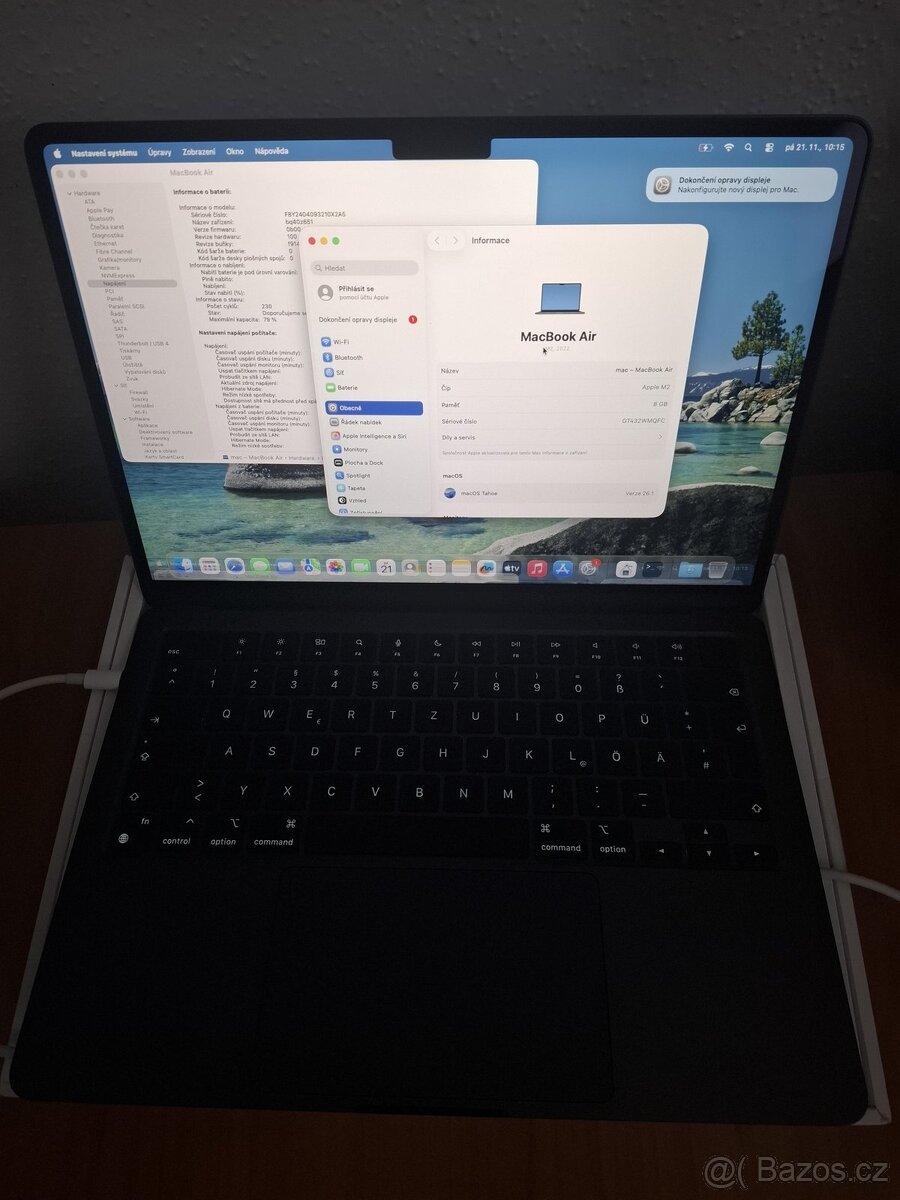 Macbook Air 13 palců M2 chip 8 GB RAM 256 SSD 230 cyklů - 2