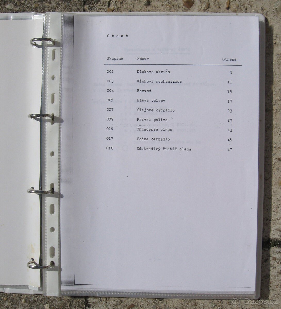 Kopie katalogu dílů pro motor Zetor 8701.179 - 2