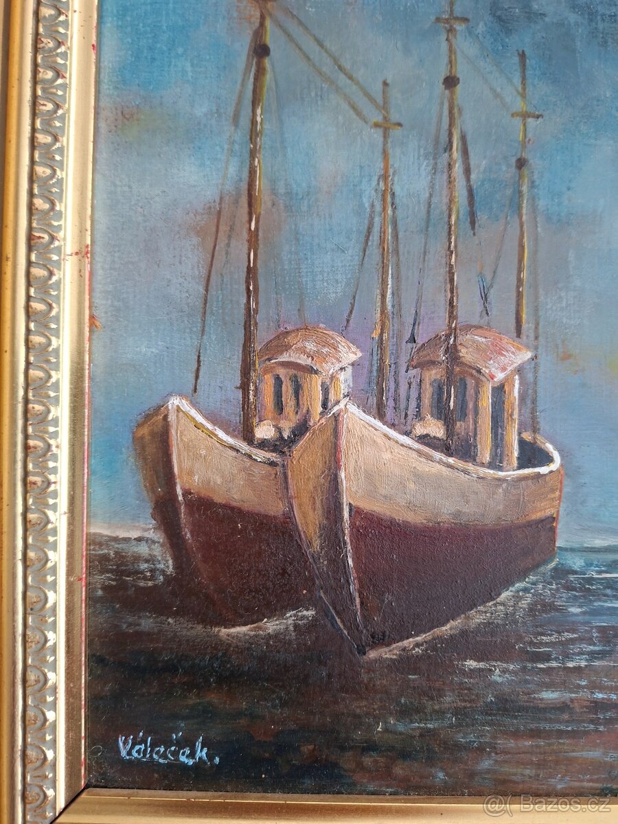 OBRAZ RUČNĚ MALOVANÝ , 37×29 cm r.1999 - 2