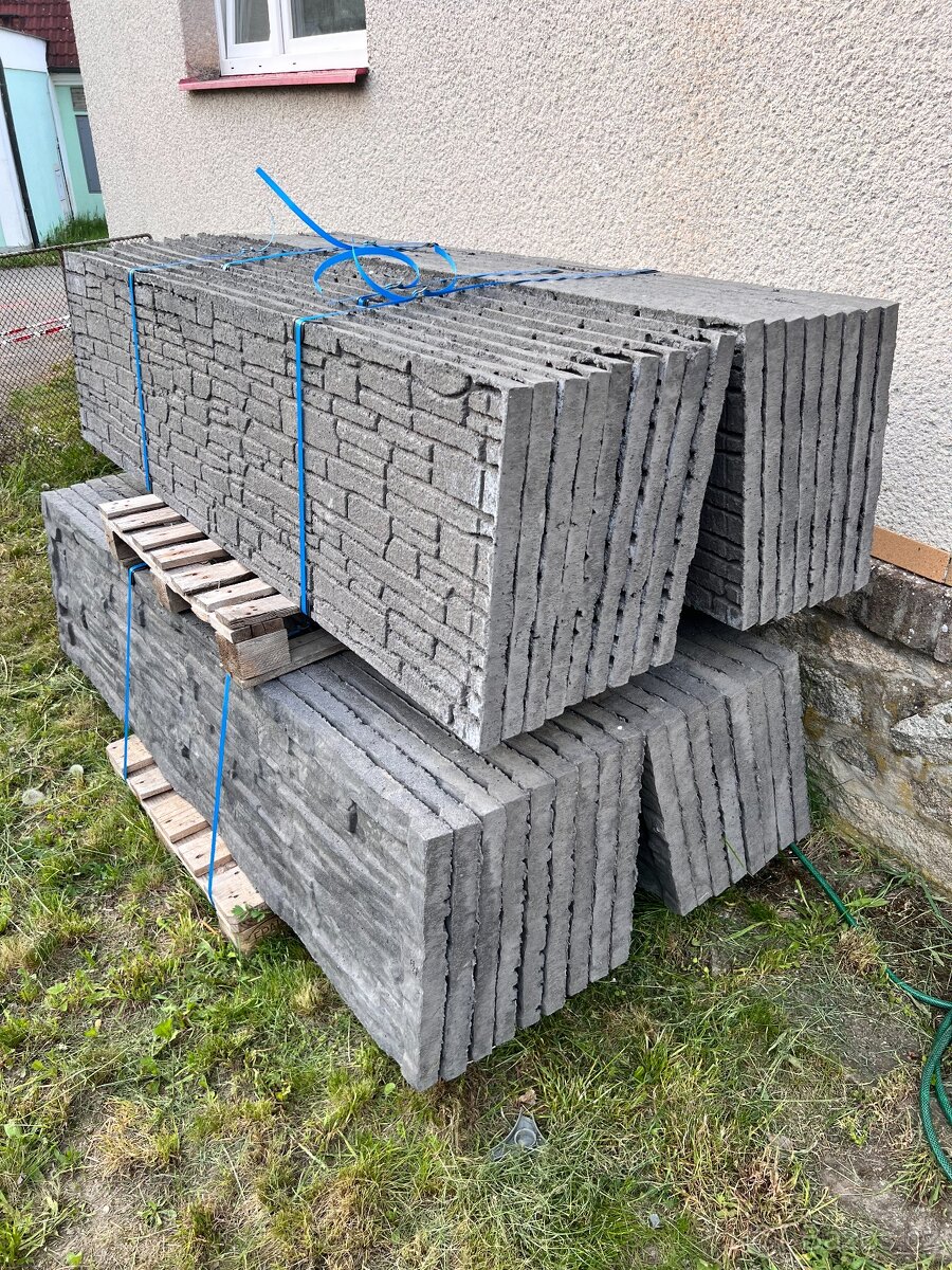 Betonový plot skládaný - antracit oboustranný vzor - 2